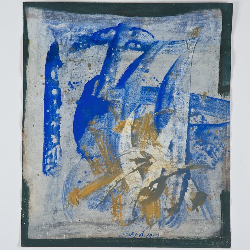 Ernst Emanuel Jacob (1917-1966, Swiss), painting: Ernst Emanuel Jacob (1917-1966, Swiss), painting, Untitled, 1962, gouache on paper, signed and dated "Jacob 1962", lower center, 19.5" x 16.5" (sheet), unframed Provenance: The Ciba-Geigy Art Collecti