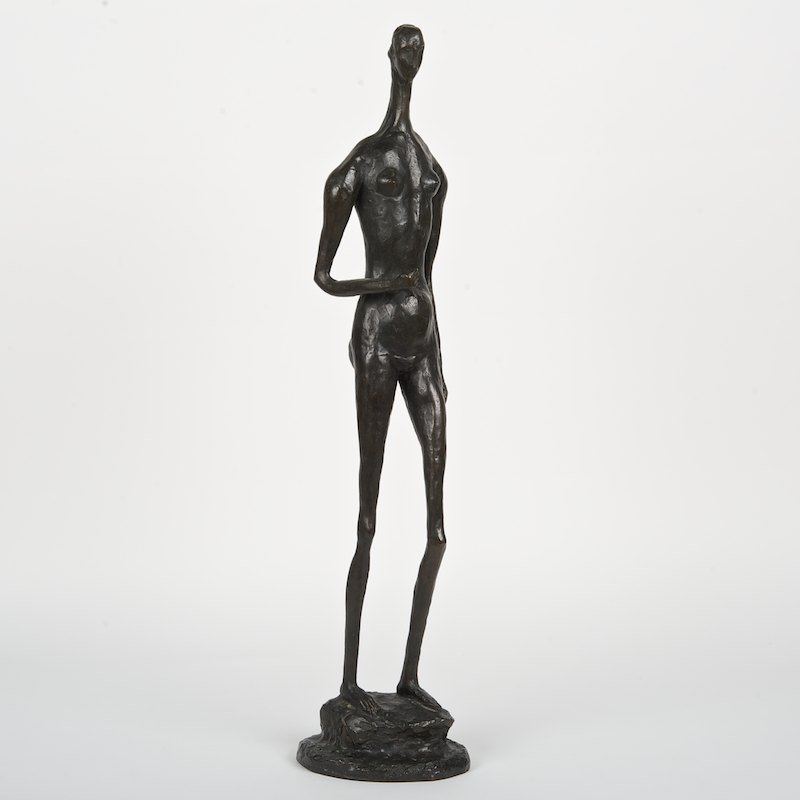 Doris Porter Caesar (1892-1971, American), sculpture: Doris Porter Caesar (1892-1971, American), sculpture, Standing nude, bronze with brown/black patina, signed "Caesar", 28.5"h x 6.25"w (total)