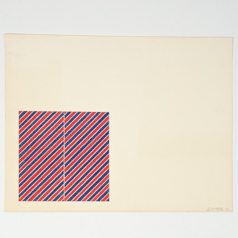 Frank Stella (b. 1936, American), lithograph: Frank Stella (b. 1936, American), lithograph, "Tetuan III" from For Meyer Schapiro portfolio, 1973, lithograph on paper, pencil signed and numbered 51/100, blindstamped, 17" x 22" (sheet), unframed, w