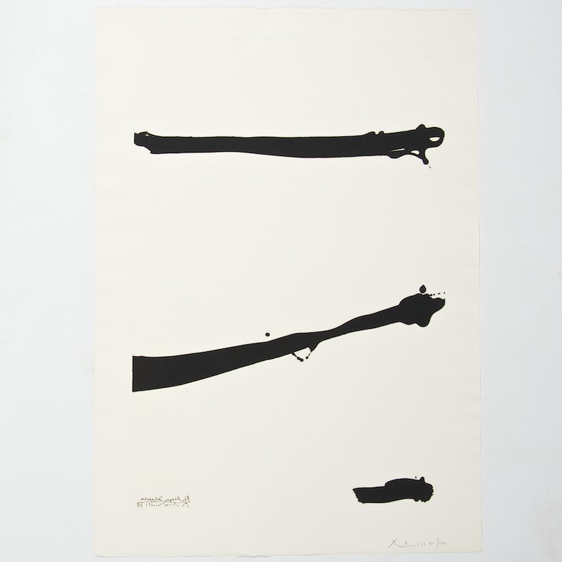 Robert Motherwell (1915-1991, American), etching: Robert Motherwell (1915-1991, American), etching, "Tallith" from For Meyer Schapiro portfolio, 1973, etching and aquatint on paper, pencil signed and numbered 51/100, blindstamped, 35.25" x 23.75" (sh
