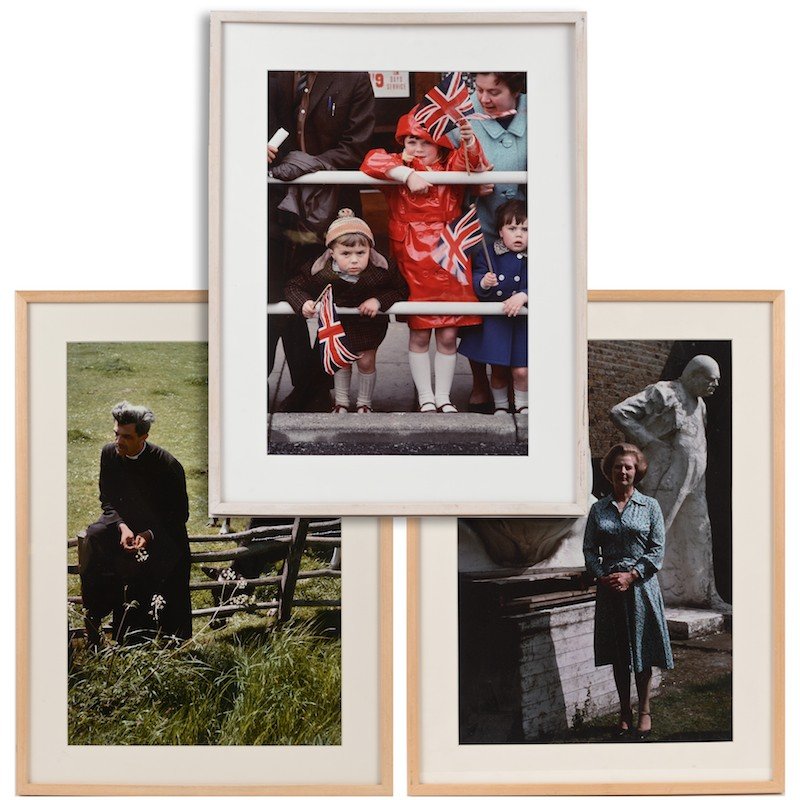 Eve Arnold (1913-2012, American), (3) photographs: Eve Arnold (1913-2012, American), (3) photographs, "Waiting for the Queen" and (2) others, (3) color photographs, no signature found, queen: 20" x 16" (sheet), all matted and framed Provenance: Christ