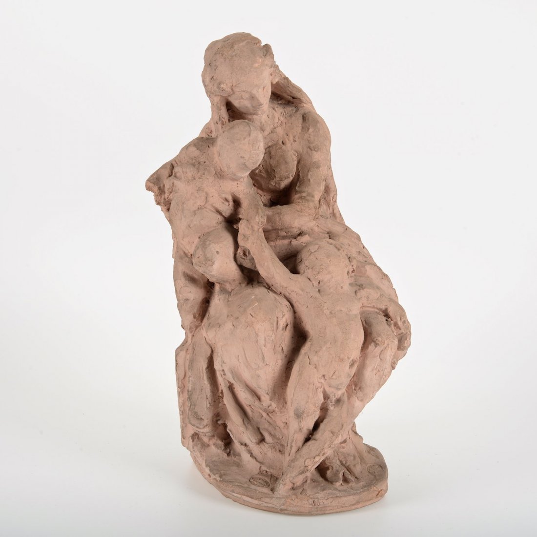 Jean-Baptiste Carpeaux (1827-1875, French), sculpture: Jean-Baptiste Carpeaux (1827-1875, French), sculpture, Mother and children, terra-cotta, signed and dated "J.P. Carpeaux - 1874", with atelier stamp, 14"h x 6.5"w x 7"d