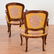 Near pair Italian Rococo carved walnut armchairs - 5