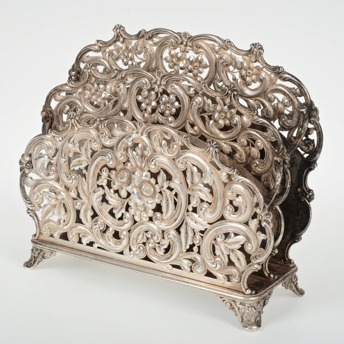 Nice Howard & Co. sterling silver letter rack
