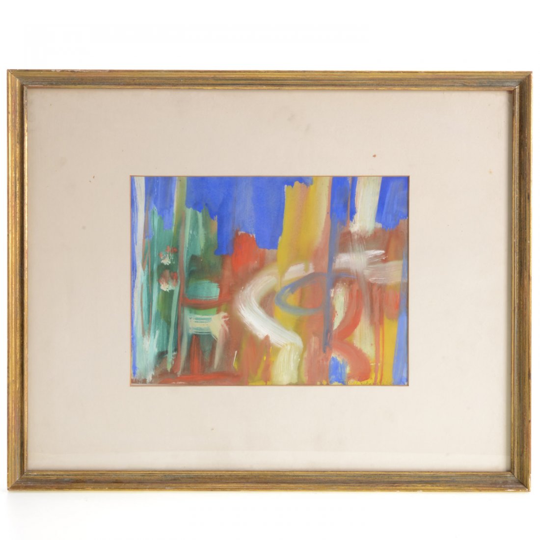 John MacGregor, painting: John MacGregor, painting, John MacGregor (Canadian/British, b. 1944), untitled abstract, 1959, gouache on paper, signed and dated "MacGregor", lower right, illegible inscription to verso, 9"h x 11.5"w