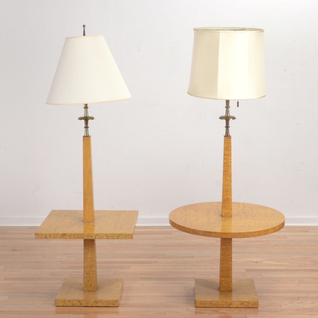Pair Tommi Parzinger curly maple lamp tables (1 of 9)