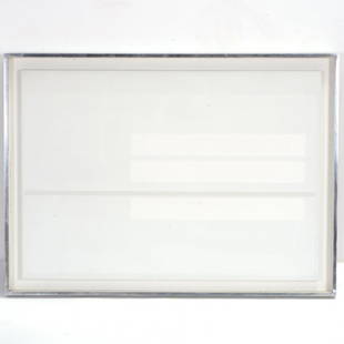 Richard Lin, painting: Richard Lin, painting, Richard Lin (American, b. 1933), "White Parallel Form", 1969, oil on canvas, 28"h x 40"w (canvas), matted and framed Provenance: Marlborough Fine Art, London