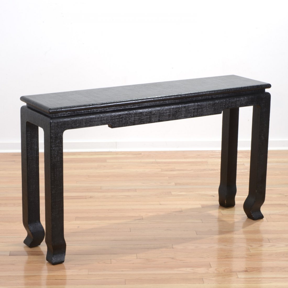 Karl Springer style lacquered textile console (1 of 6)