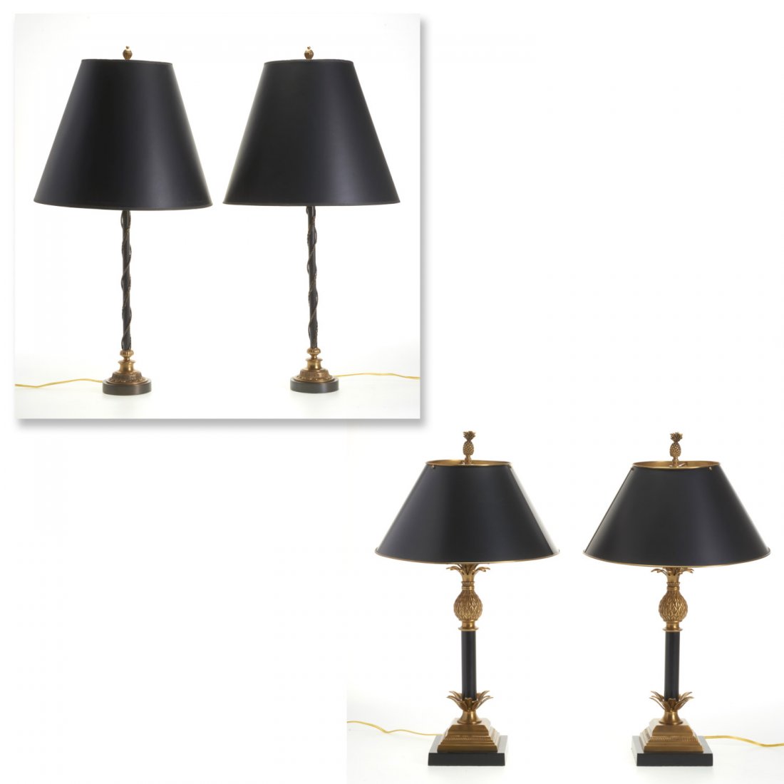 (2) pairs designer bronze table lamps (1 of 9)
