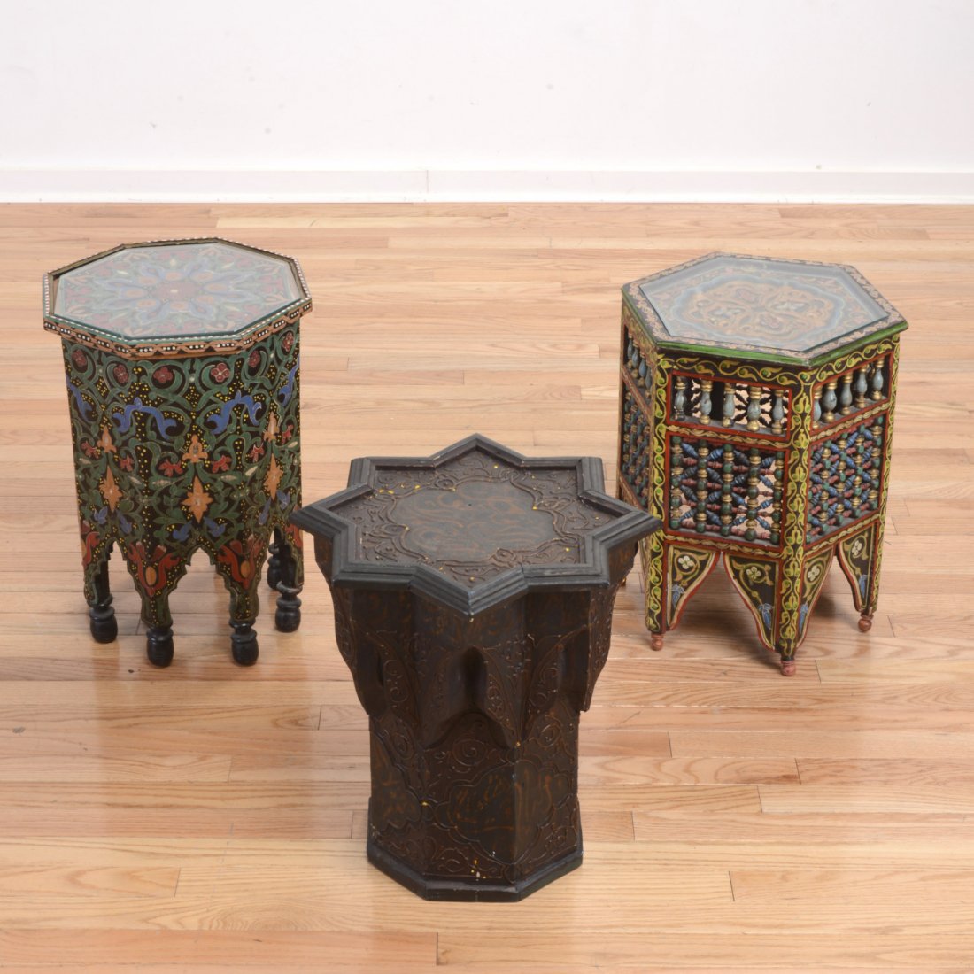 (3) Moroccan style decorator side tables (1 of 7)