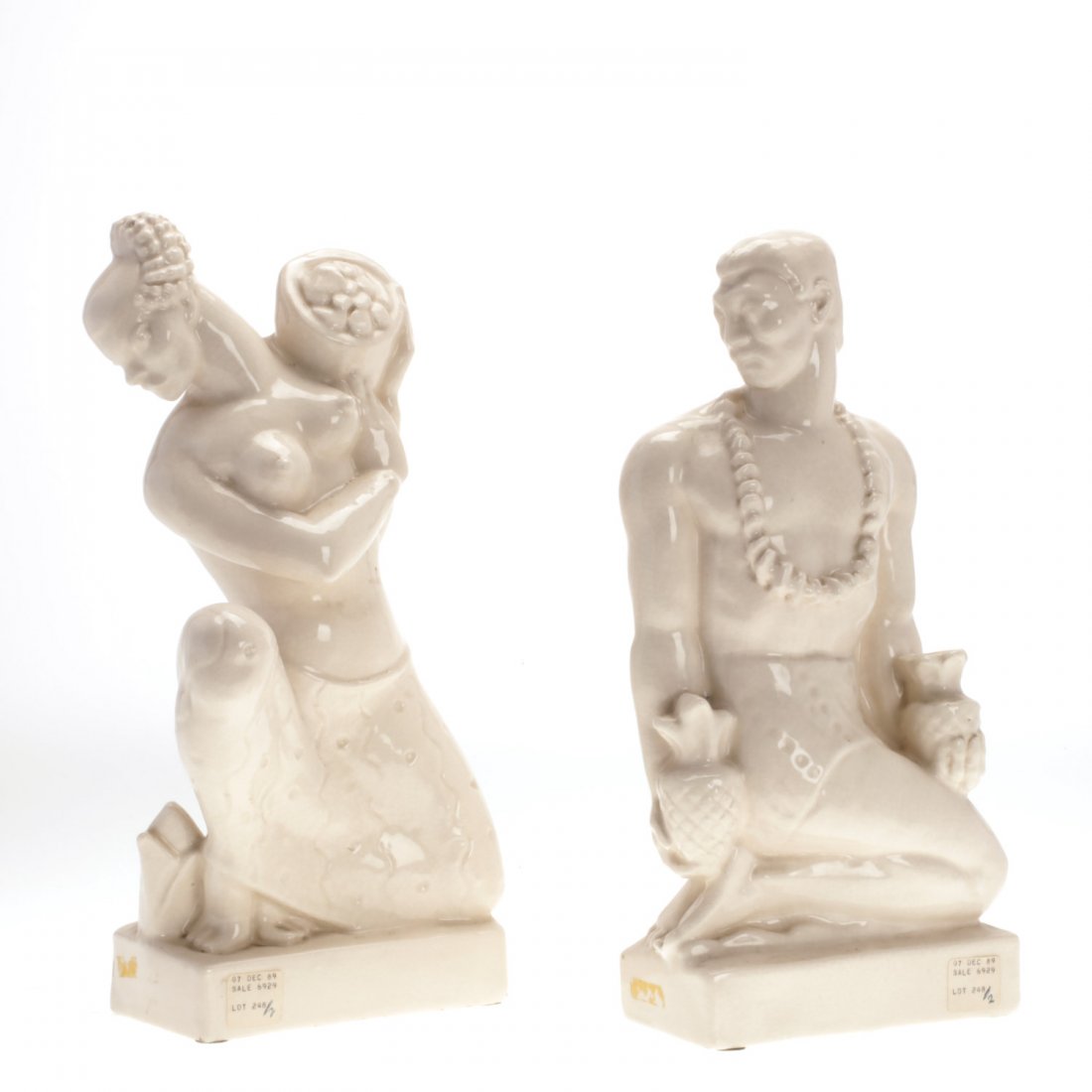 Pair Robj style Art Deco Polynesian figures (1 of 7)