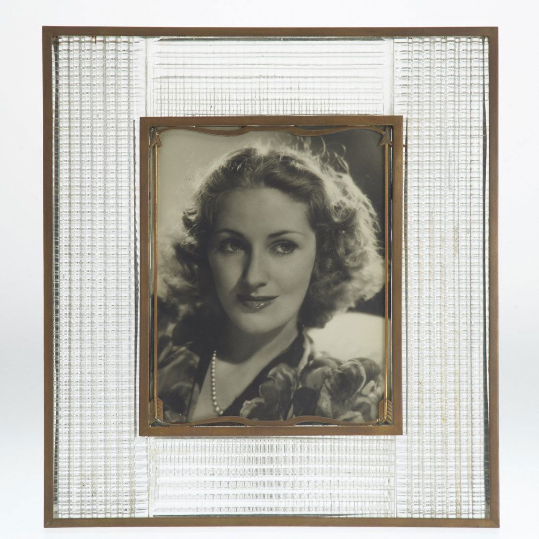 Nice French Art Deco brass, glass picture frame (1 of 4)