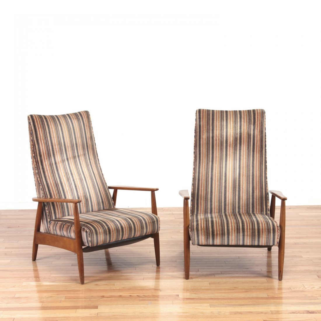 Pair early Milo Baughman reclining lounge chairs (1 of 4)