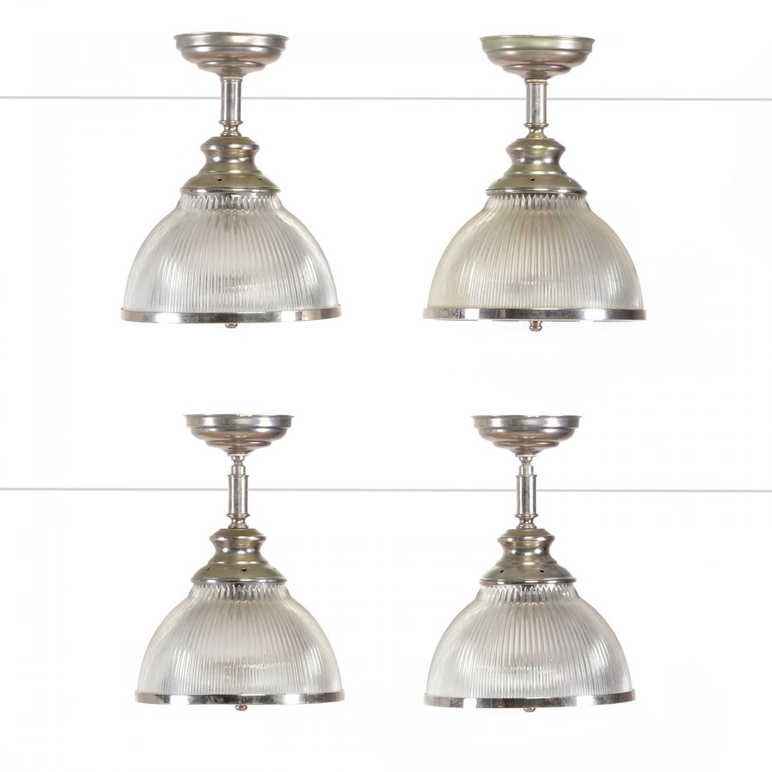 (4) French Industrial style Holophane chandeliers (1 of 5)