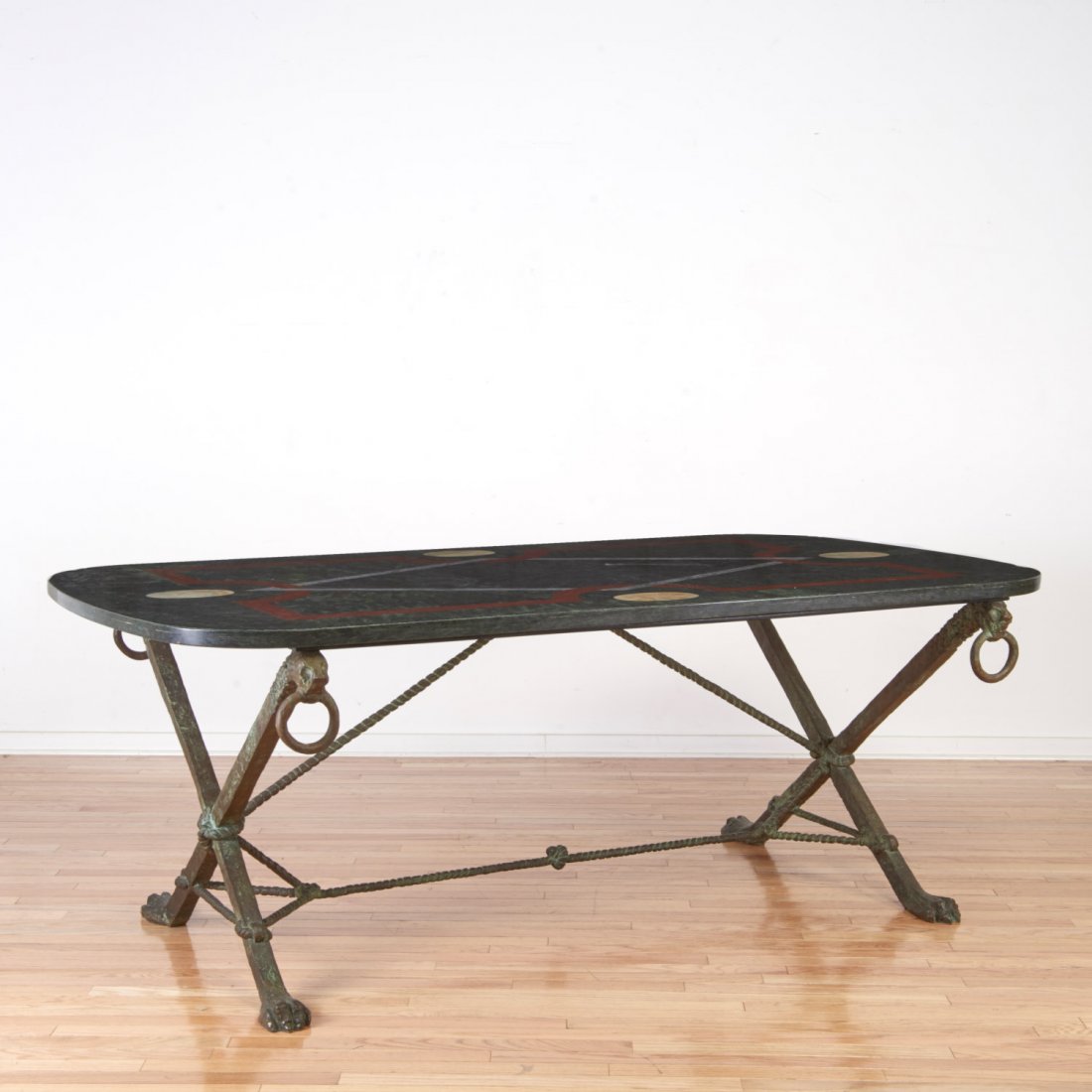 Good Andre Arbus marble and bronze center table (1 of 10)