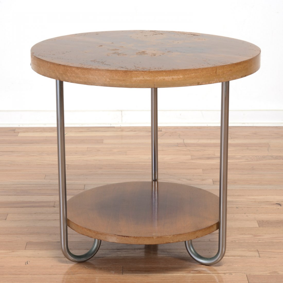 Art Deco walnut two-tier occasional table (1 of 5)