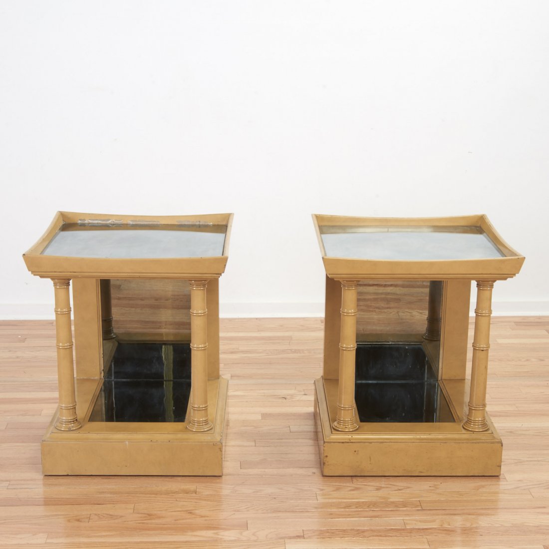 Pair James Mont lacquered end tables (1 of 5)