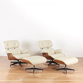 Pr Eames for Herman Miller lounge chairs/ottomans (1 of 7)
