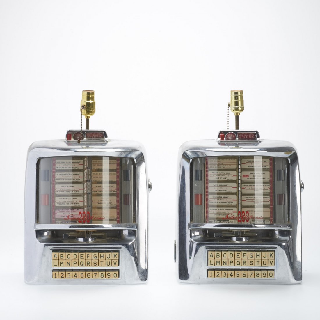 Pair vintage diner booth jukebox lamps (1 of 9)