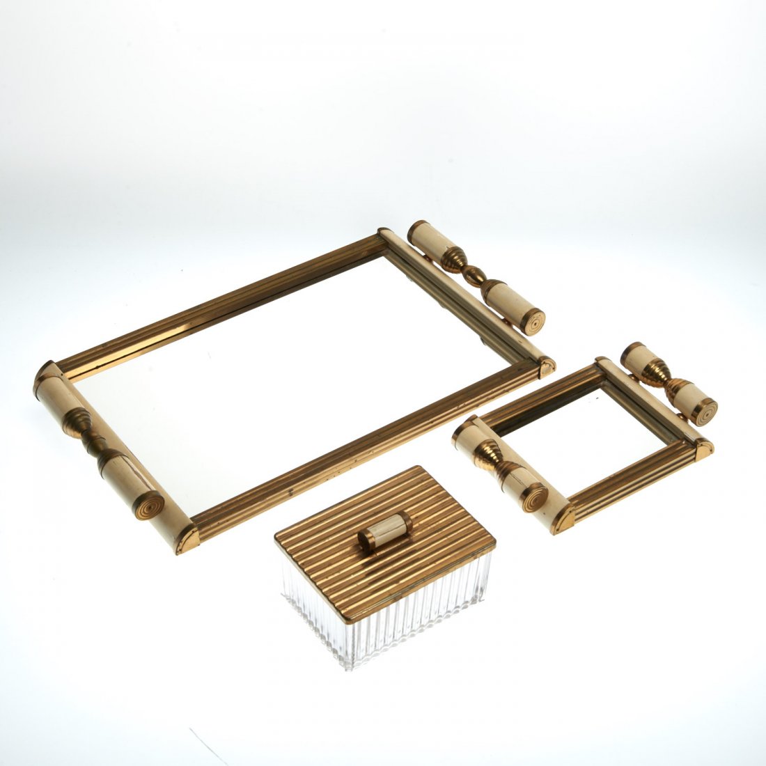 French Art Deco (3) piece vanity table set (1 of 5)