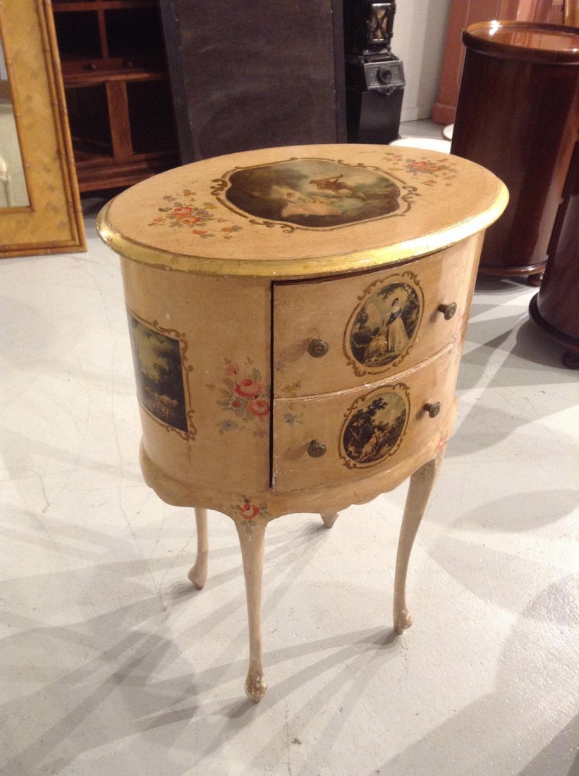 Paint decorated and decoupage side table (1 of 2)