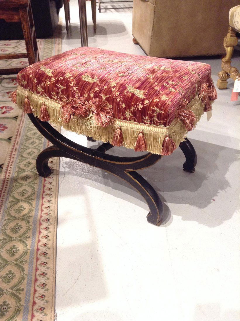 Regency style curule base stool (1 of 2)