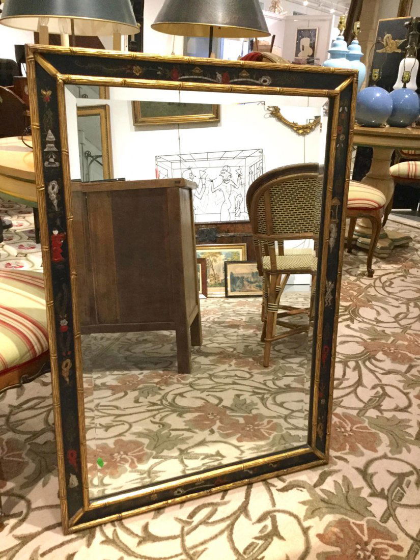 La Barge style chinoiserie painted mirror (1 of 2)