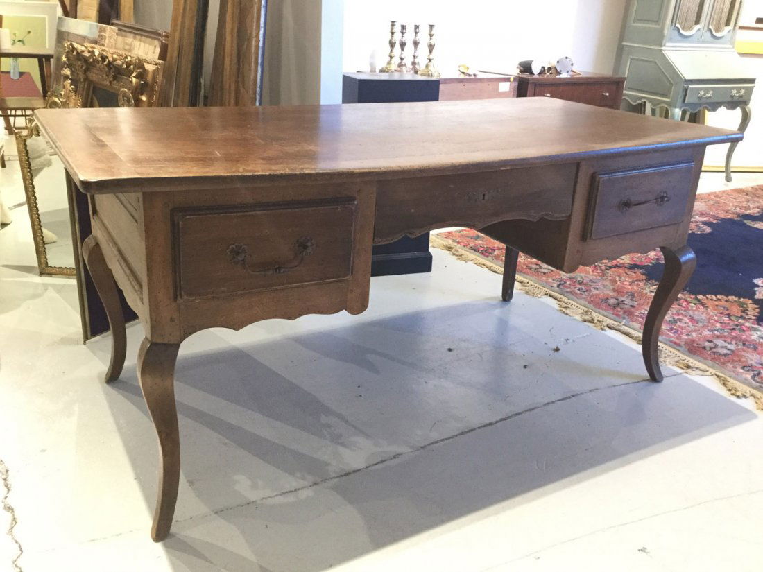 French walnut bureau plat (1 of 5)