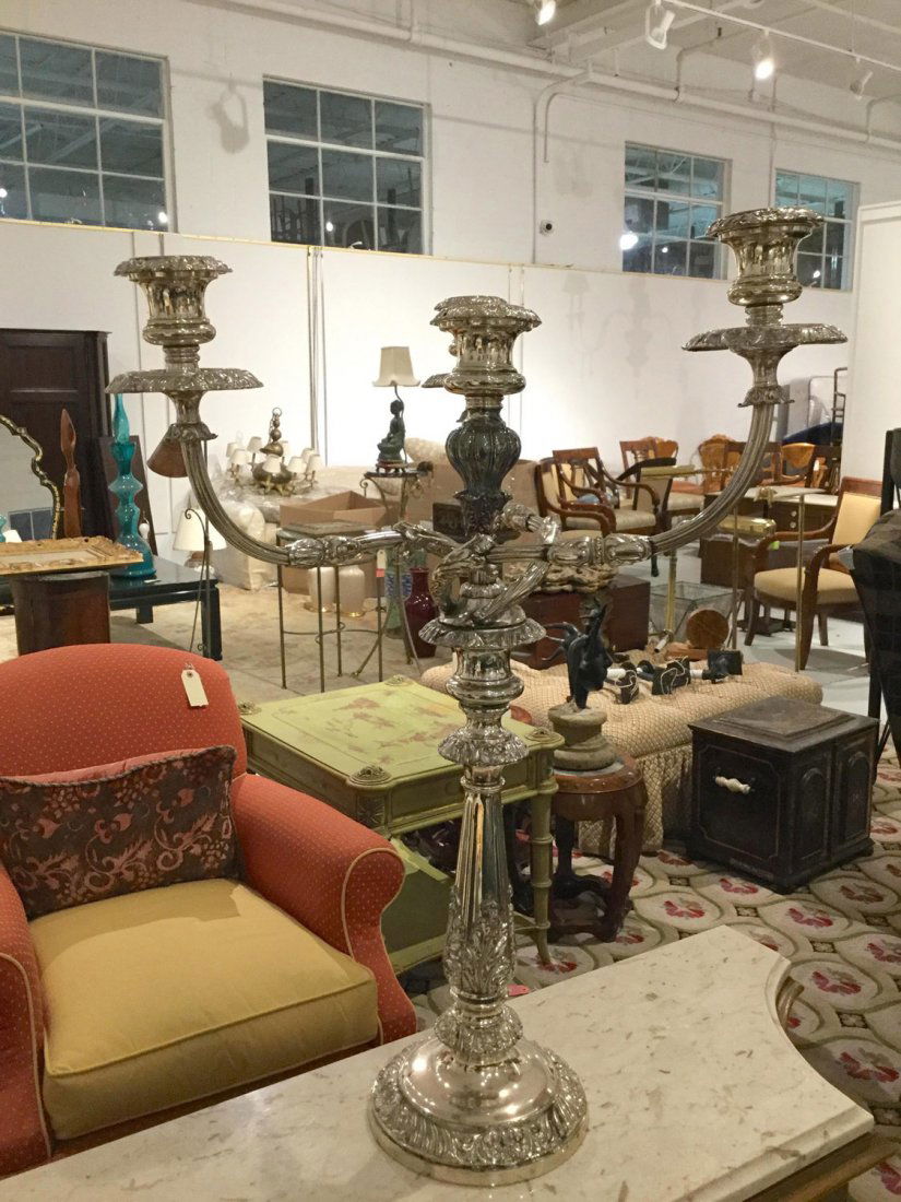 Large Sheffield plated candelabrum (1 of 5)