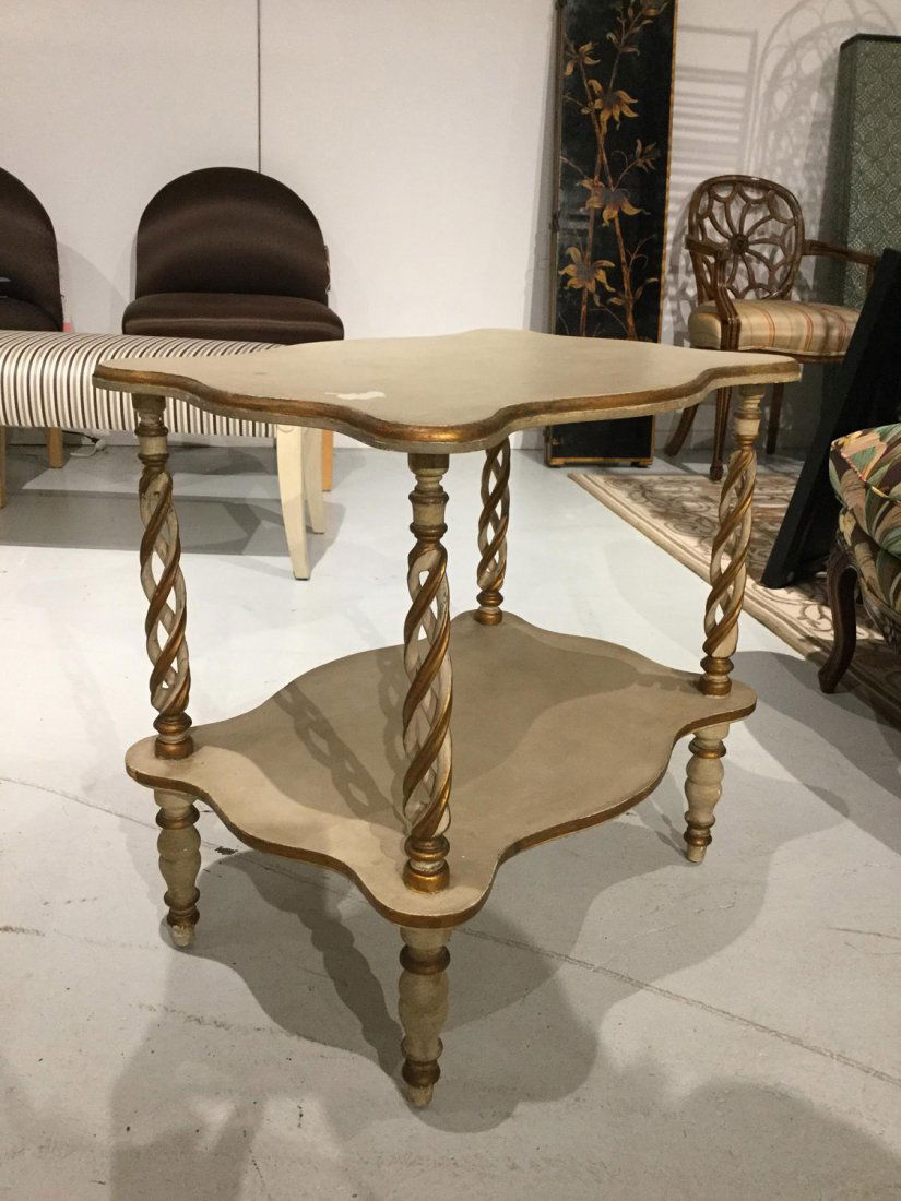 James Mont style painted, gilt side table (1 of 4)