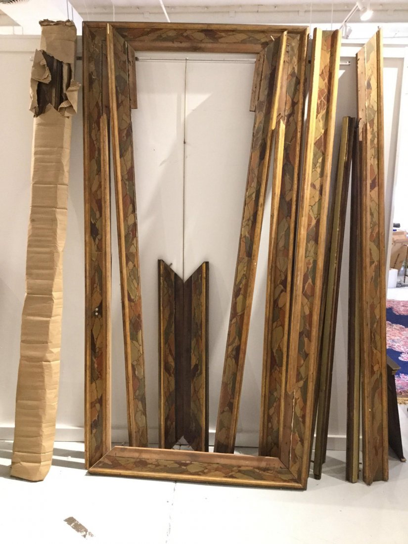 (3) paint decorated faux marble door frames (1 of 4)