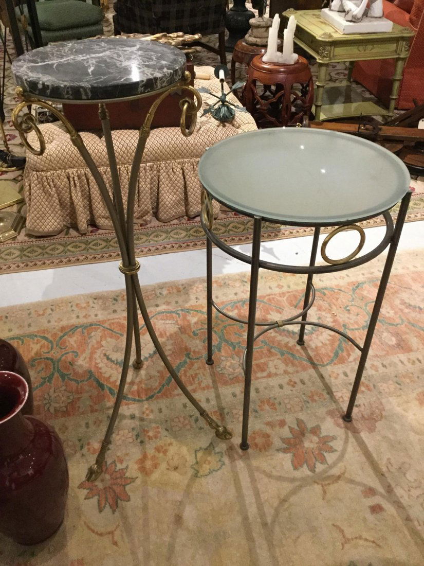 (2) Jansen style steel/brass occasional tables (1 of 4)