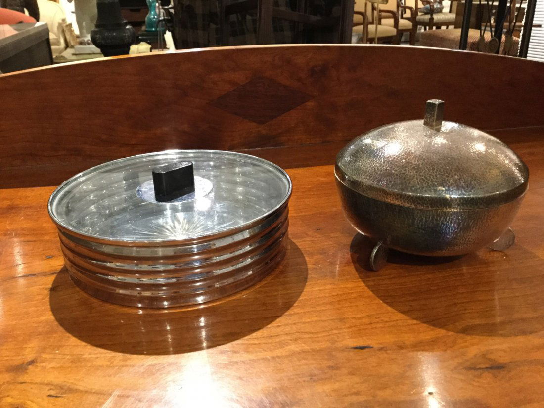 Art Deco candy box and bowl with glass insert (1 of 4)
