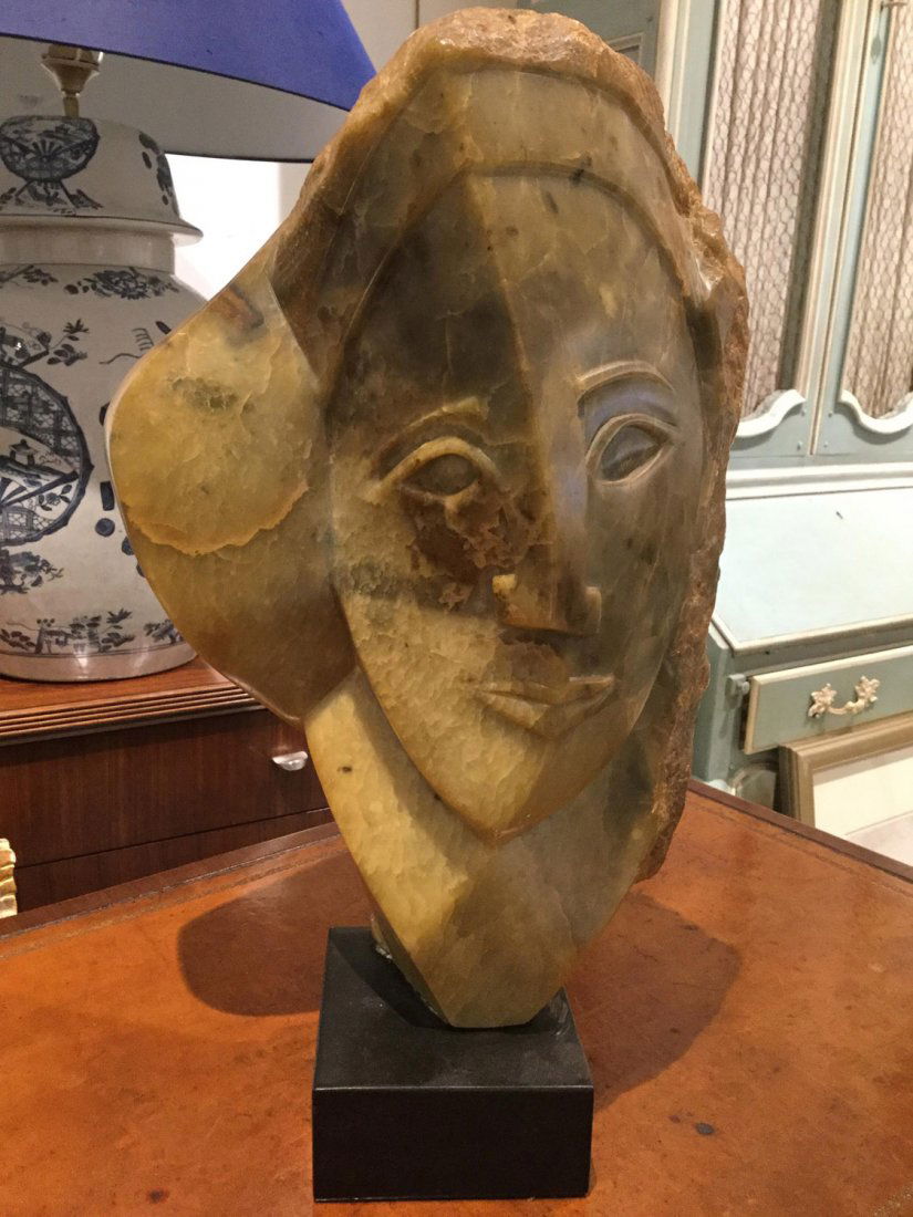 Manner of De Creeft, green onyx bust (1 of 6)