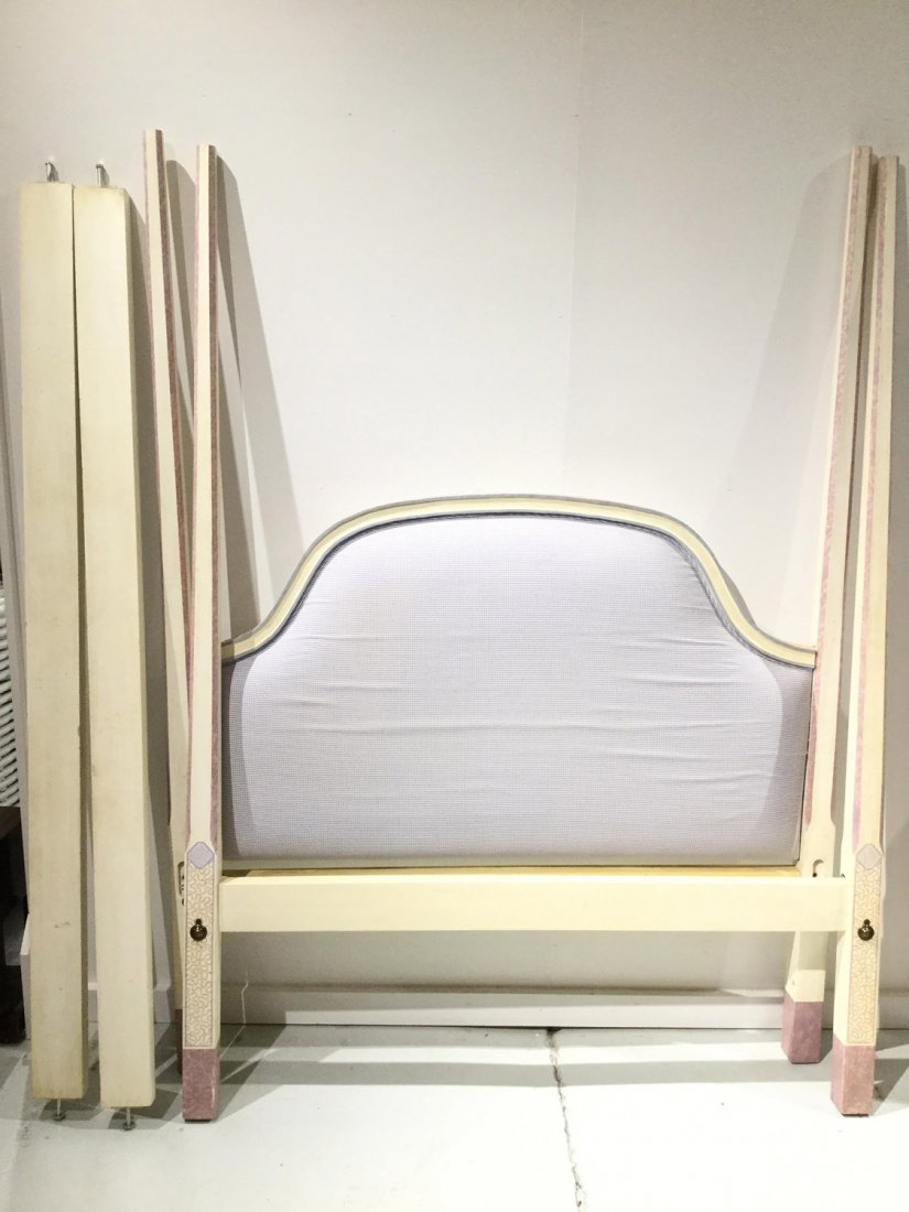 Full size decorator painted poster bed: Full size decorator painted poster bed, 80"h x 58.5"w
