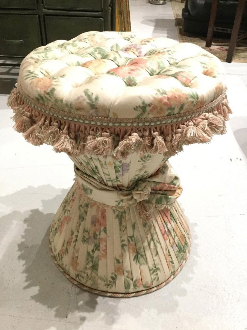 Decorator upholstered vanity stool (1 of 4)