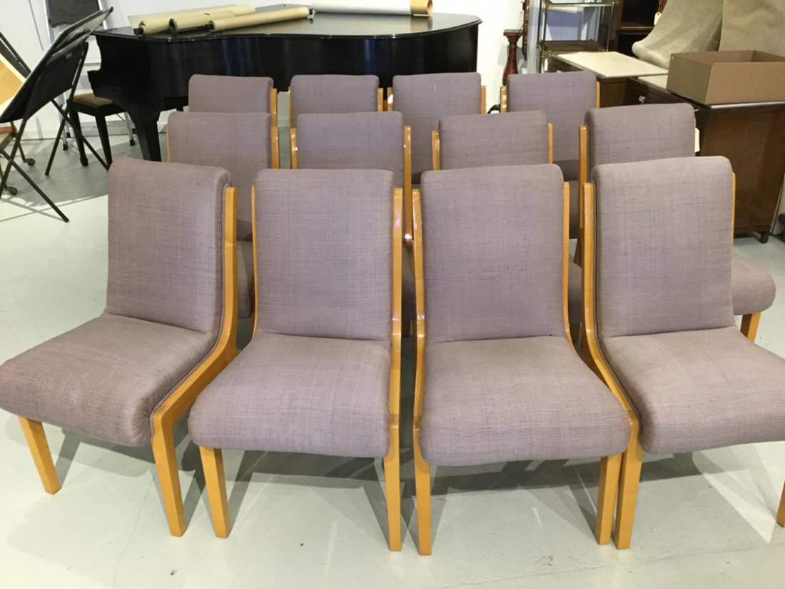 Set (12) Art Deco style maple dining chairs (1 of 4)