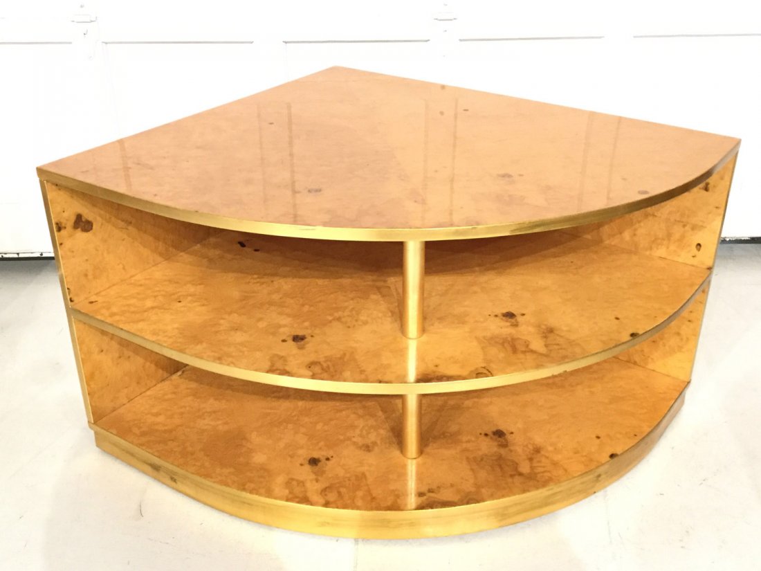 Custom burlwood and parcel gilt corner table (1 of 4)