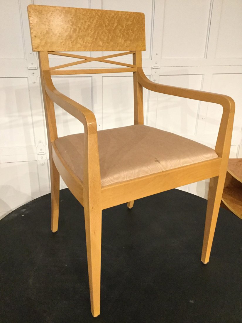 Modernist blonde wood armchair (1 of 4)