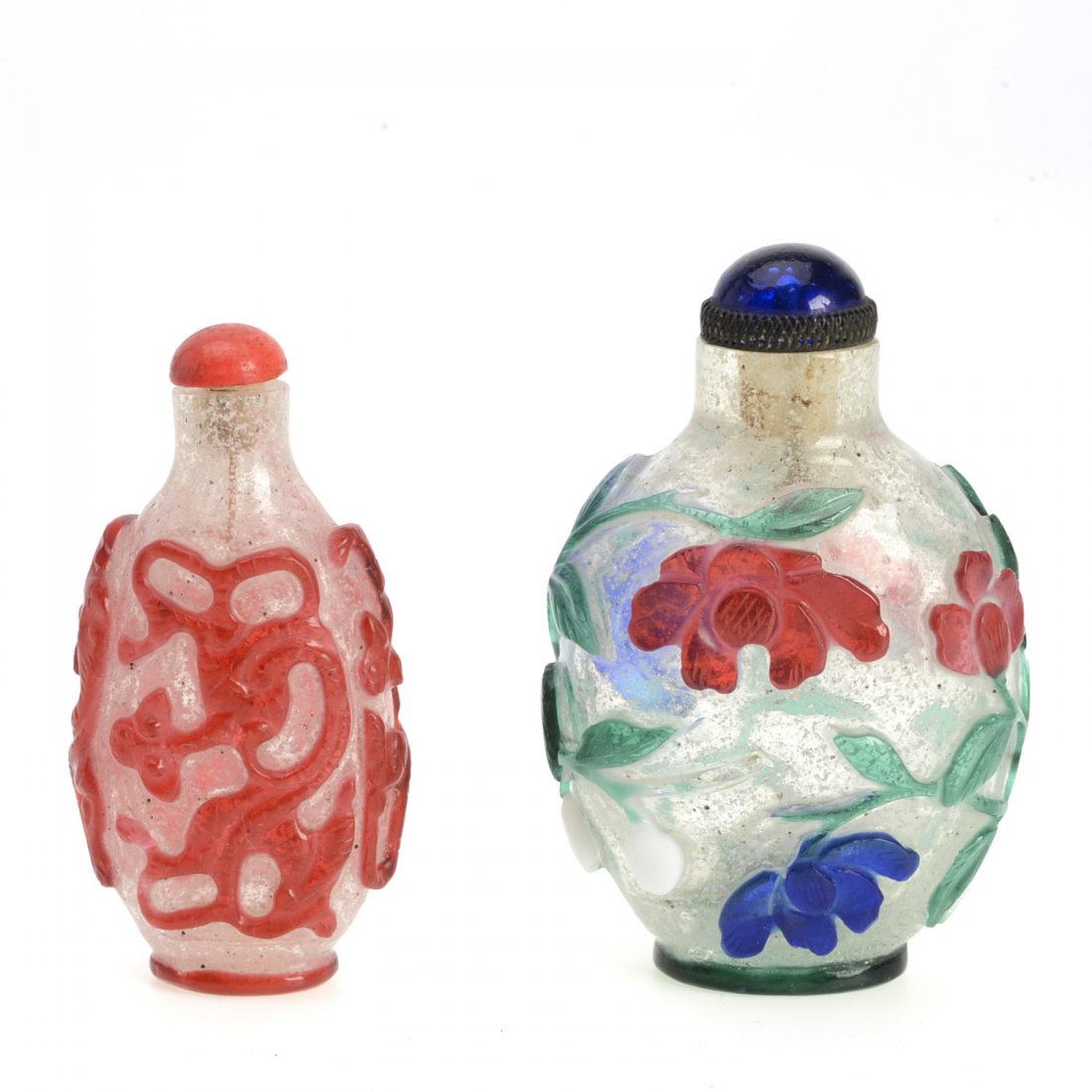 (2) Chinese Peking glass snuff bottles (1 of 7)
