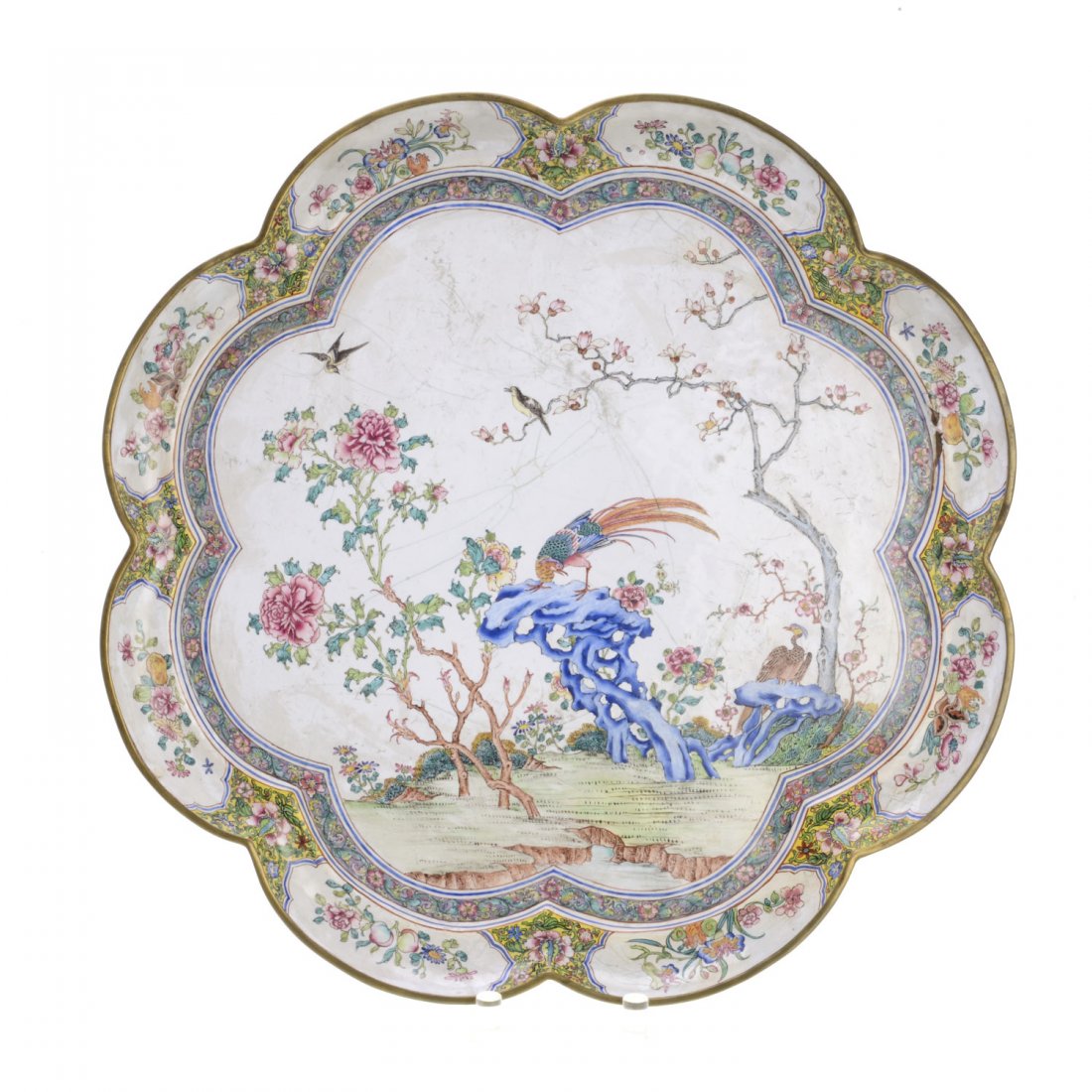 Chinese Export canton enamel scalloped tray (1 of 6)