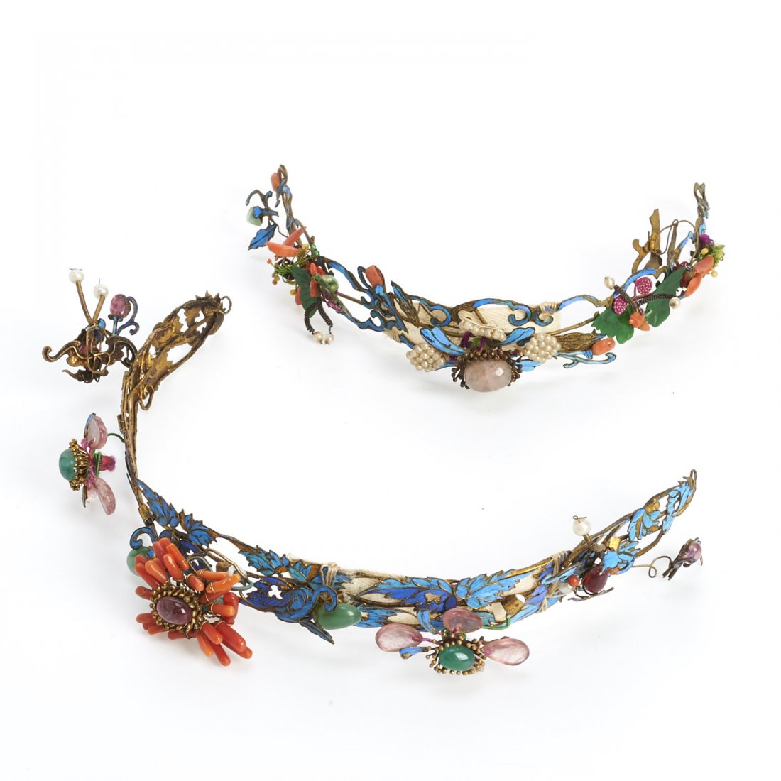 (2) Chinese Tian Tsui "Kingfisher" hair ornaments (1 of 7)