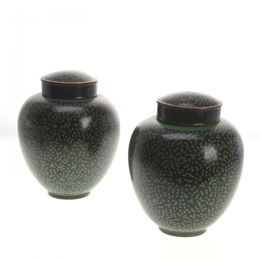 Pair Chinese cloisonne jars and covers (1 of 6)