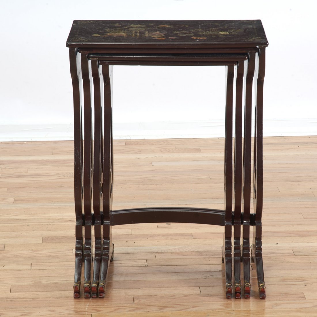 Set (4) Chinese Export lacquer quartetto tables (1 of 8)