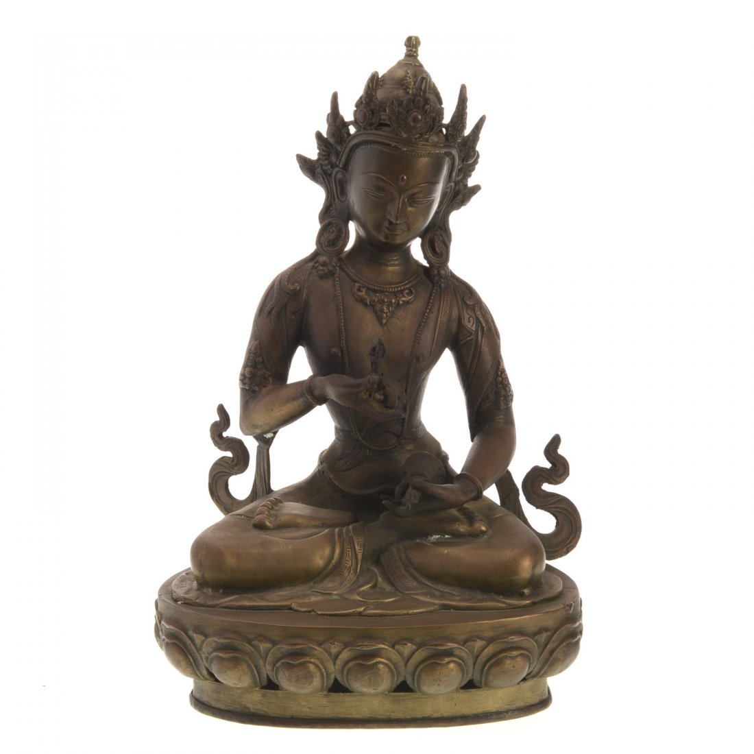 Large Tibetan gilt metal figure of Buddha (1 of 5)