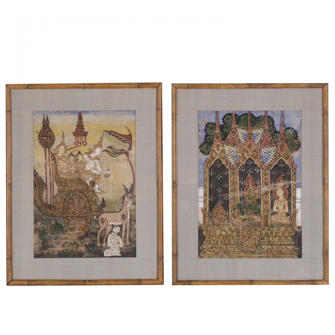Southeast Asian School, pair paintings (1 of 4)