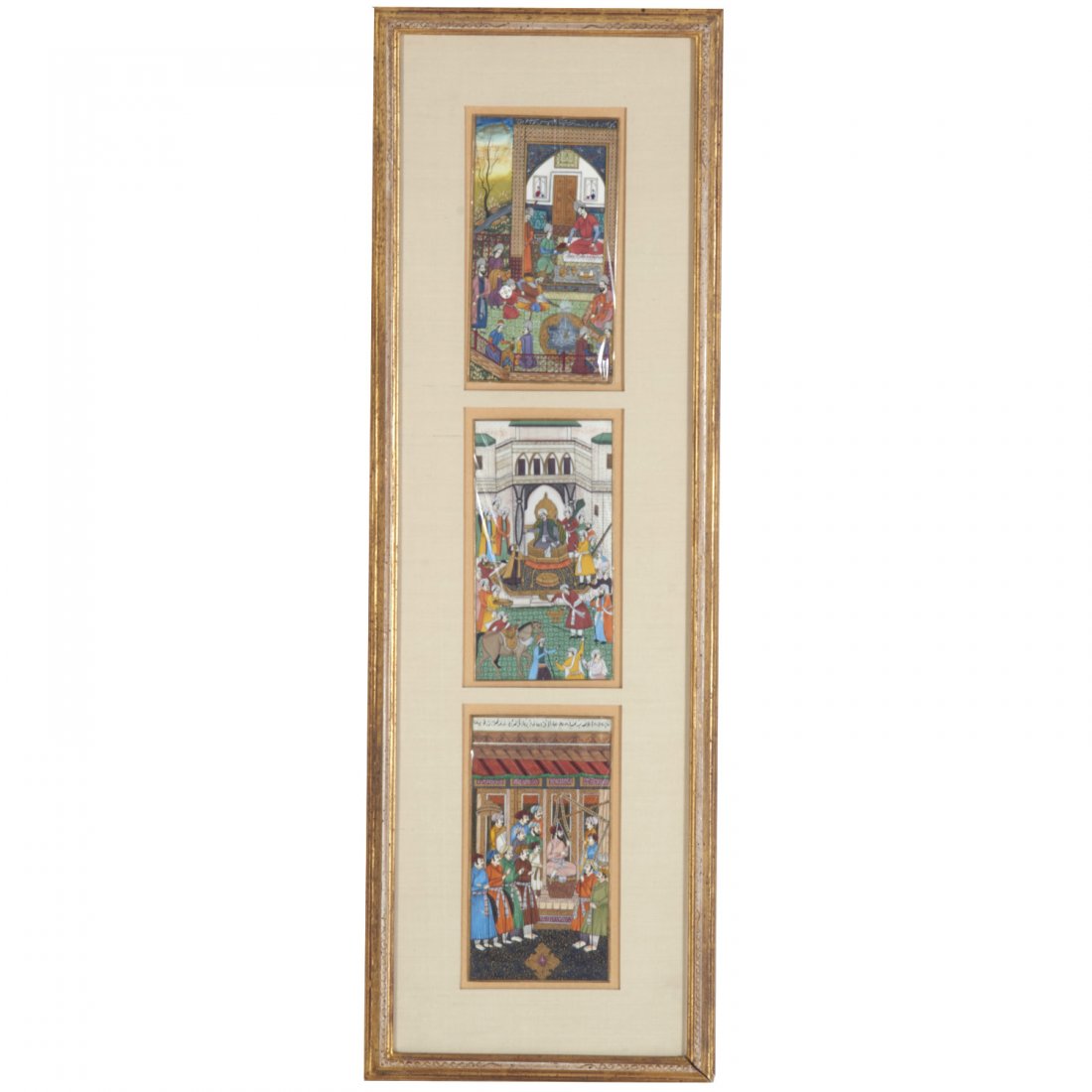 Indo-Persian School, (3) miniature paintings (1 of 5)