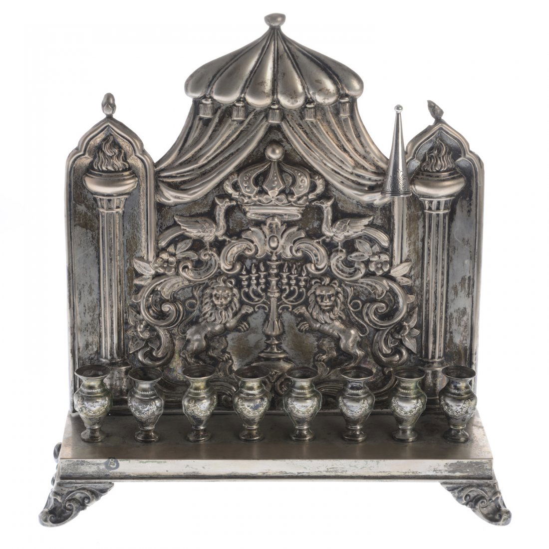Antique Continental silver menorah (1 of 7)