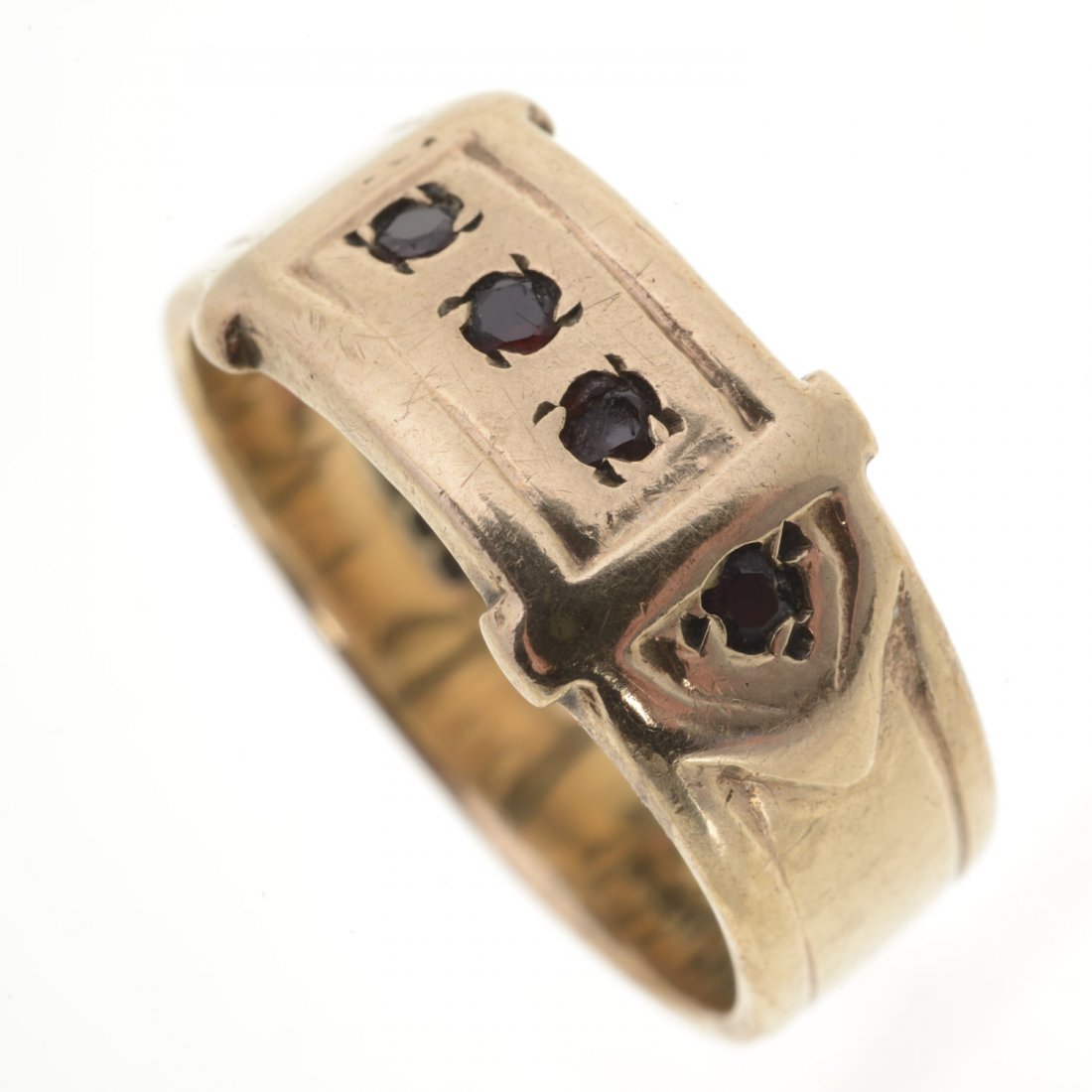 9k gold and garnet ring (1 of 3)