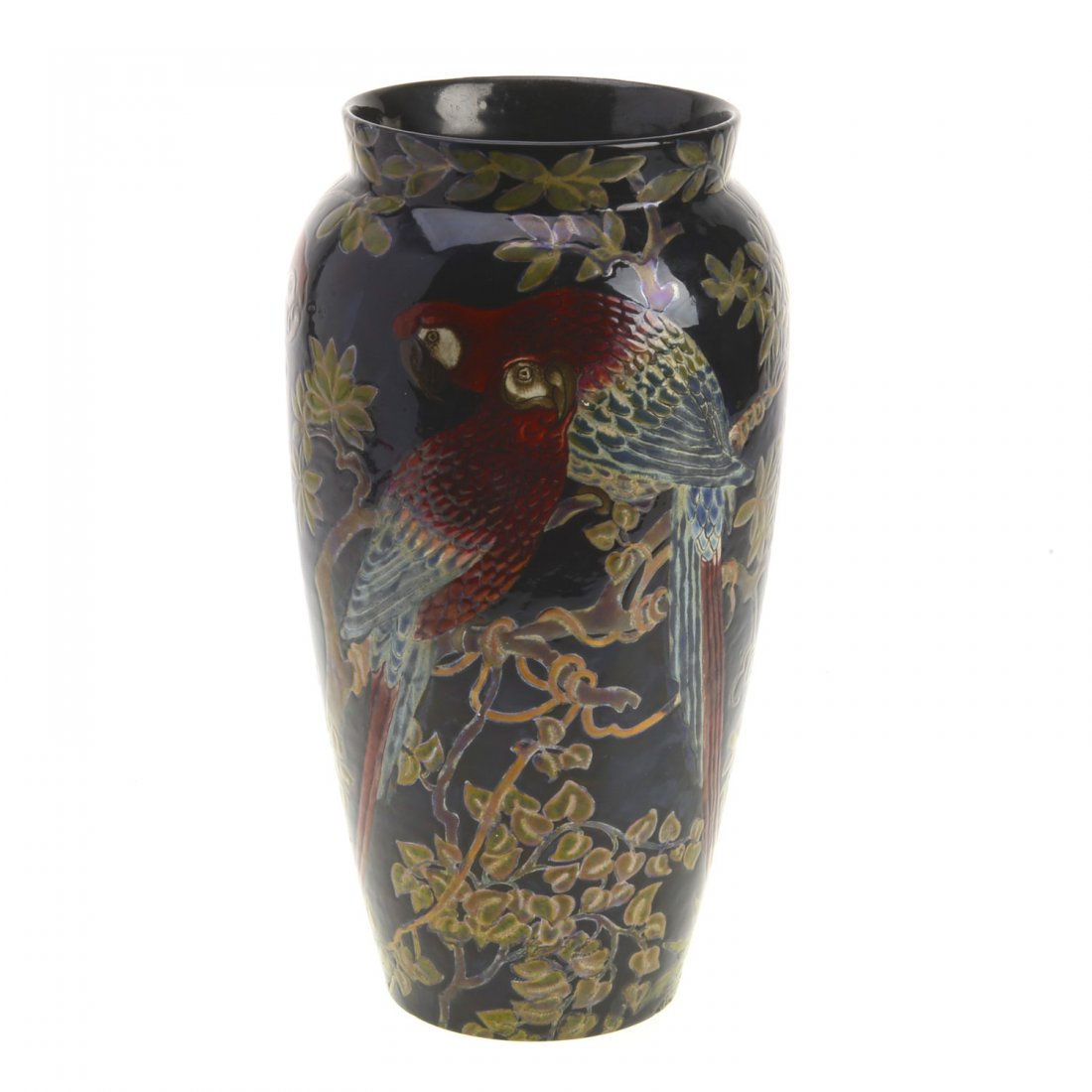 Zsolnay glazed faience Parrot vase (1 of 6)